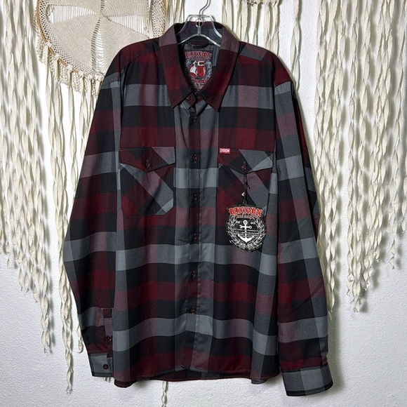 Dixxon Men's NWT Brawler Flannel Size 2XL in Maroon and Black Plaid - Picture 1 of 12